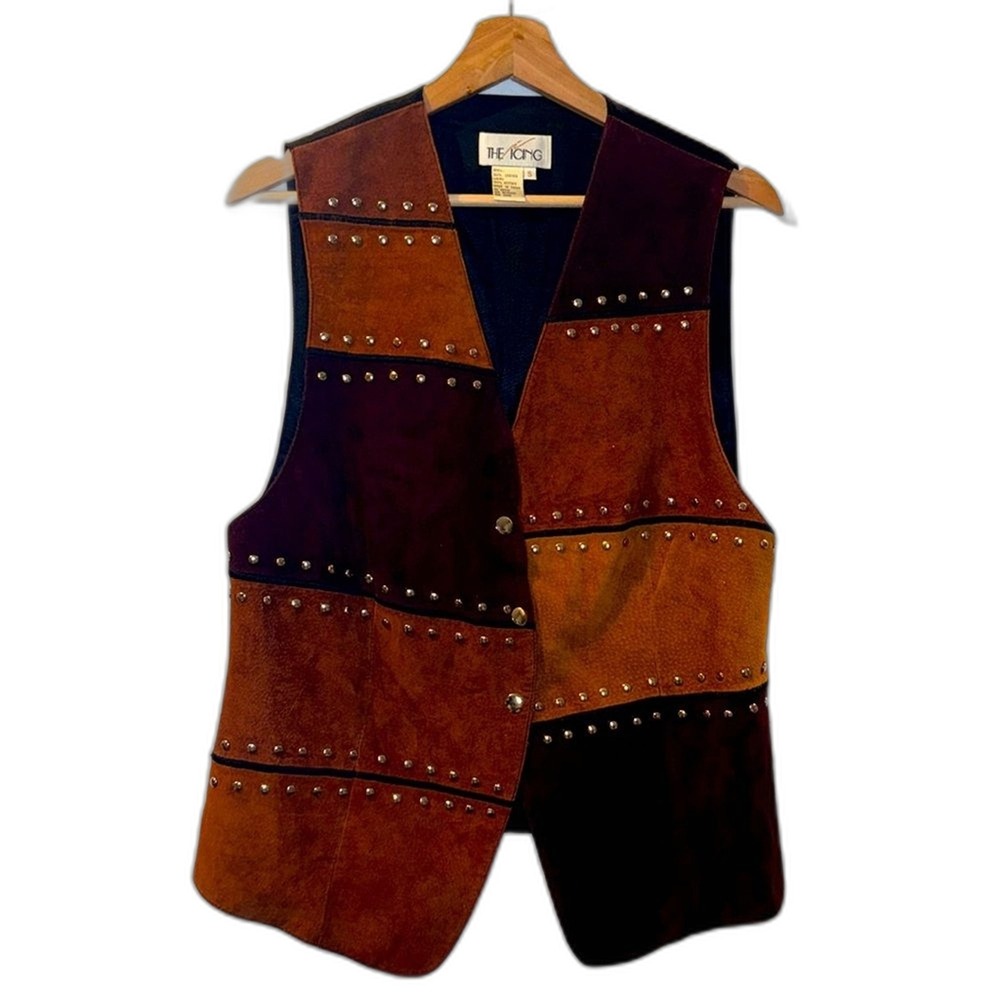 The Icing 90's Vintage 100% Geniune Leather Vest with Studs Size Women's small